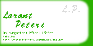 lorant peteri business card